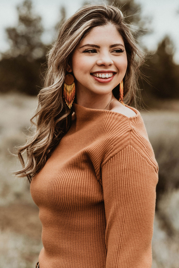 Cascade Leather + Beads Earrings