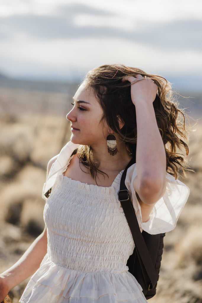 Leather+Beads Scarlet Sunset Diffuser Earrings