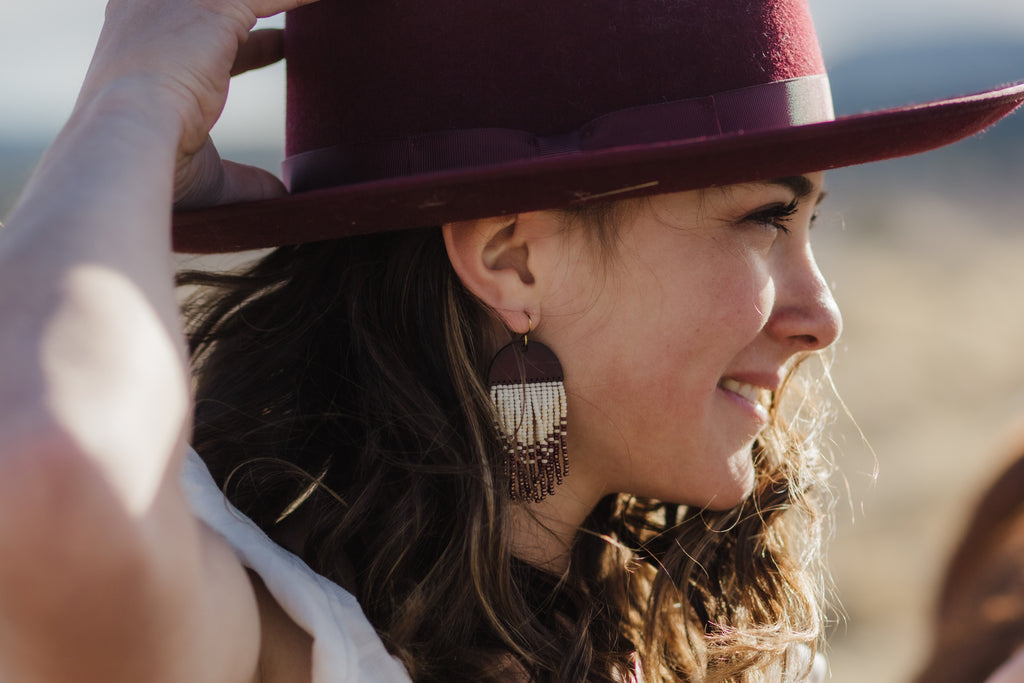 Leather+Beads Scarlet Sunset Diffuser Earrings