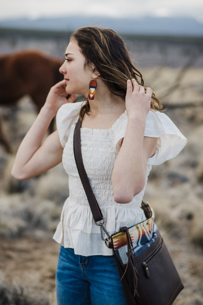Leather+Beads Navy Harding Diffuser Earrings
