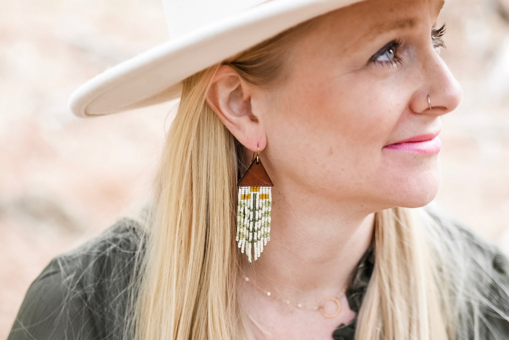 Leather+Beads Waterfall Diffuser Earrings