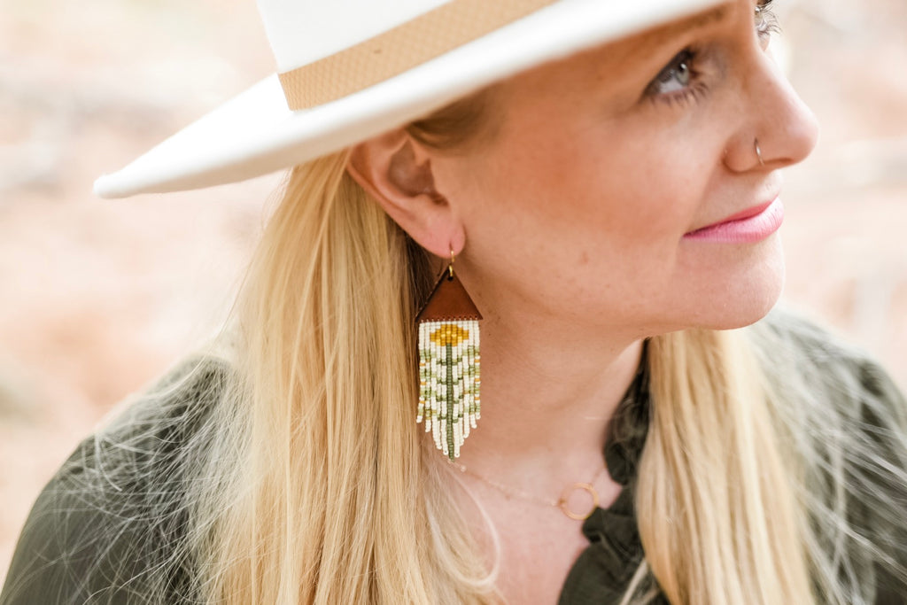 Leather+Beads Waterfall Diffuser Earrings
