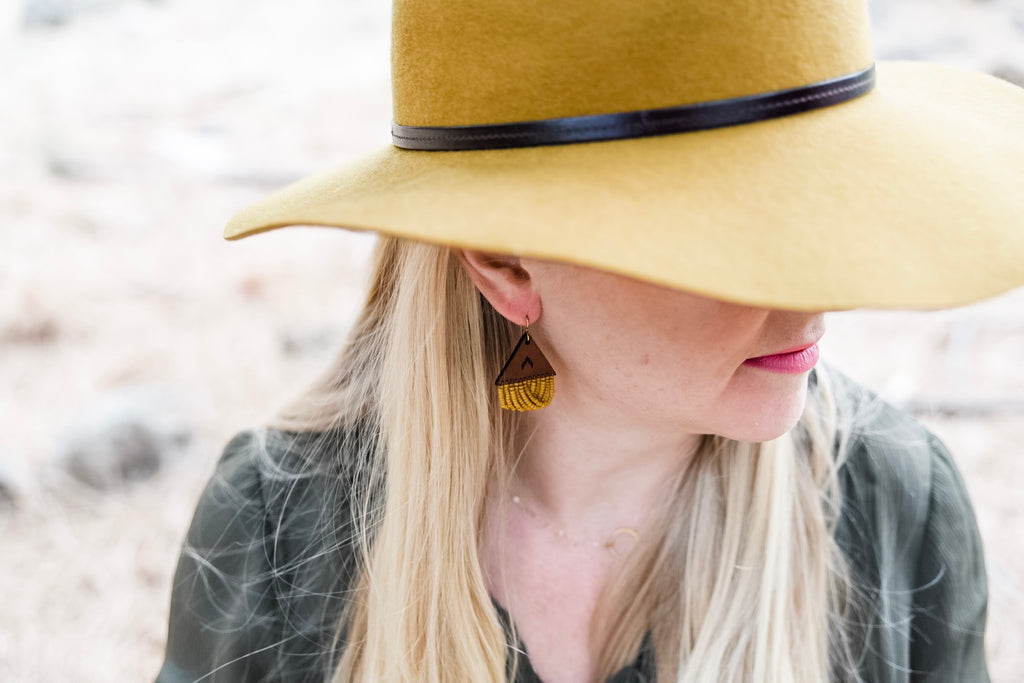 Leather+Beads Tiny Diffuser Earrings