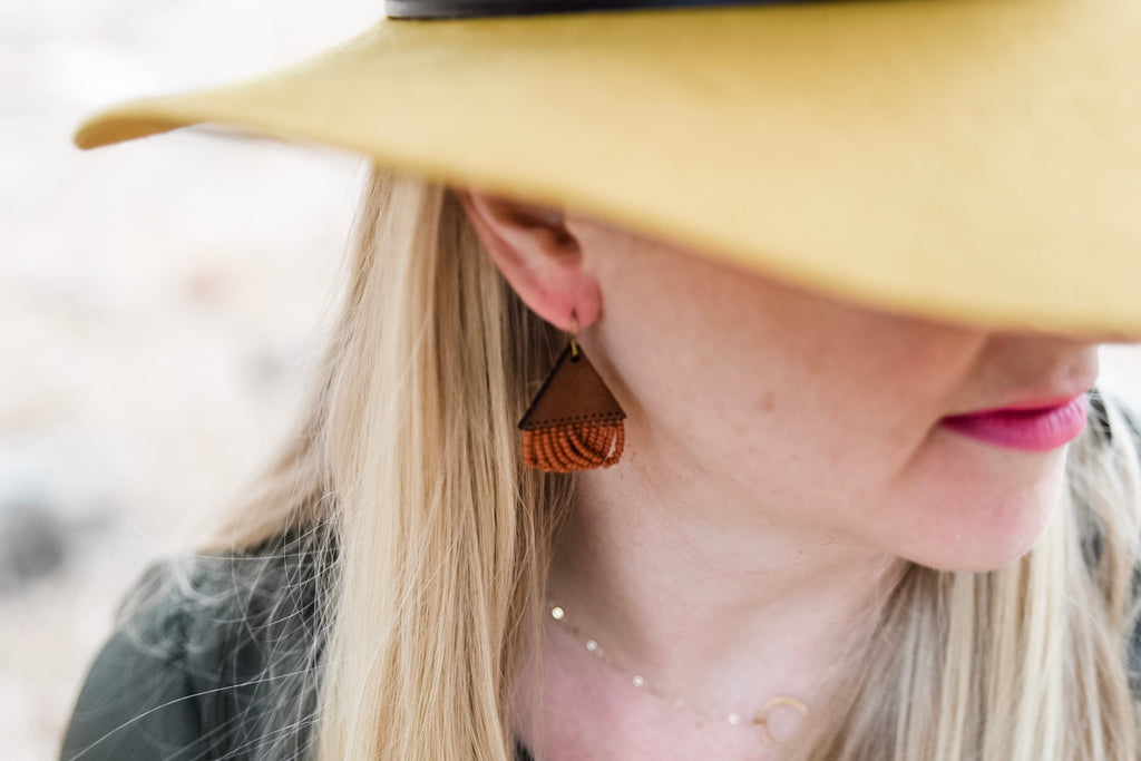 Leather+Beads Tiny Diffuser Earrings
