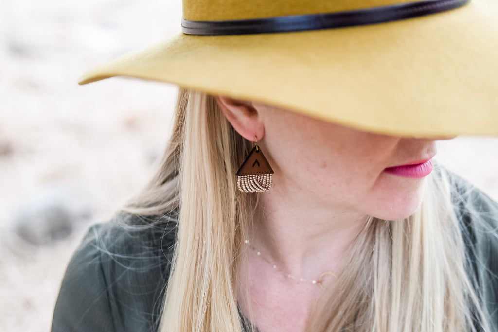 Leather+Beads Tiny Diffuser Earrings
