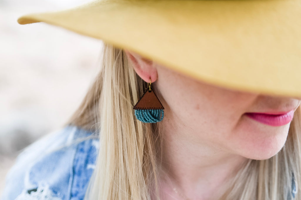 Leather+Beads Tiny Diffuser Earrings