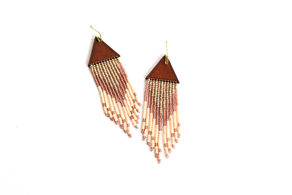 Leather+Beads Waterfall Diffuser Earrings