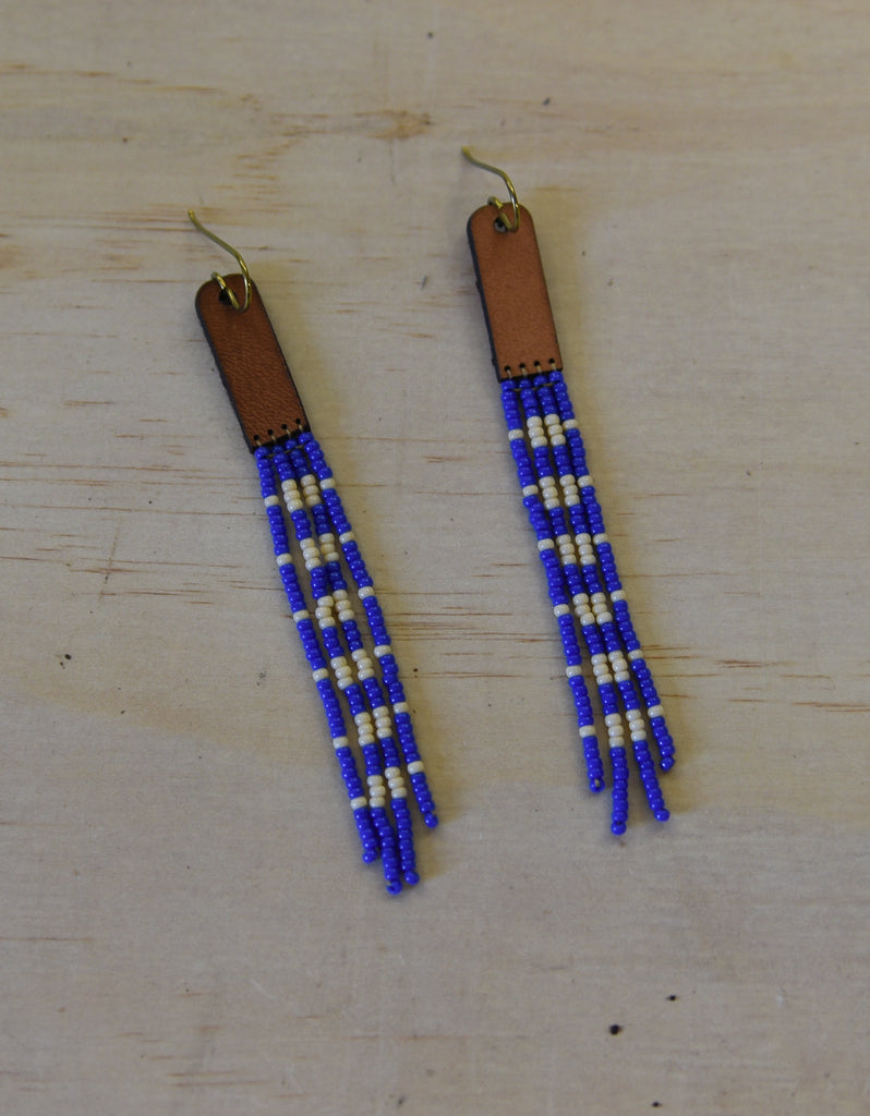 Daybreak Leather + Beads Botanical in Cobalt