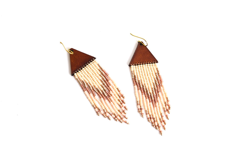 Leather+Beads Waterfall Diffuser Earrings