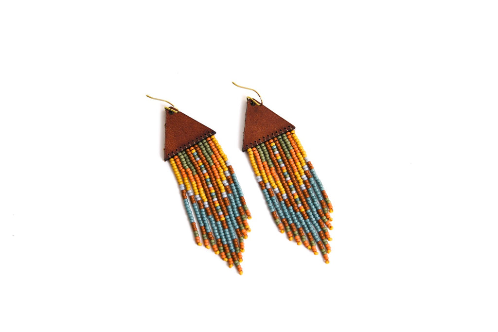 Leather+Beads Waterfall Diffuser Earrings