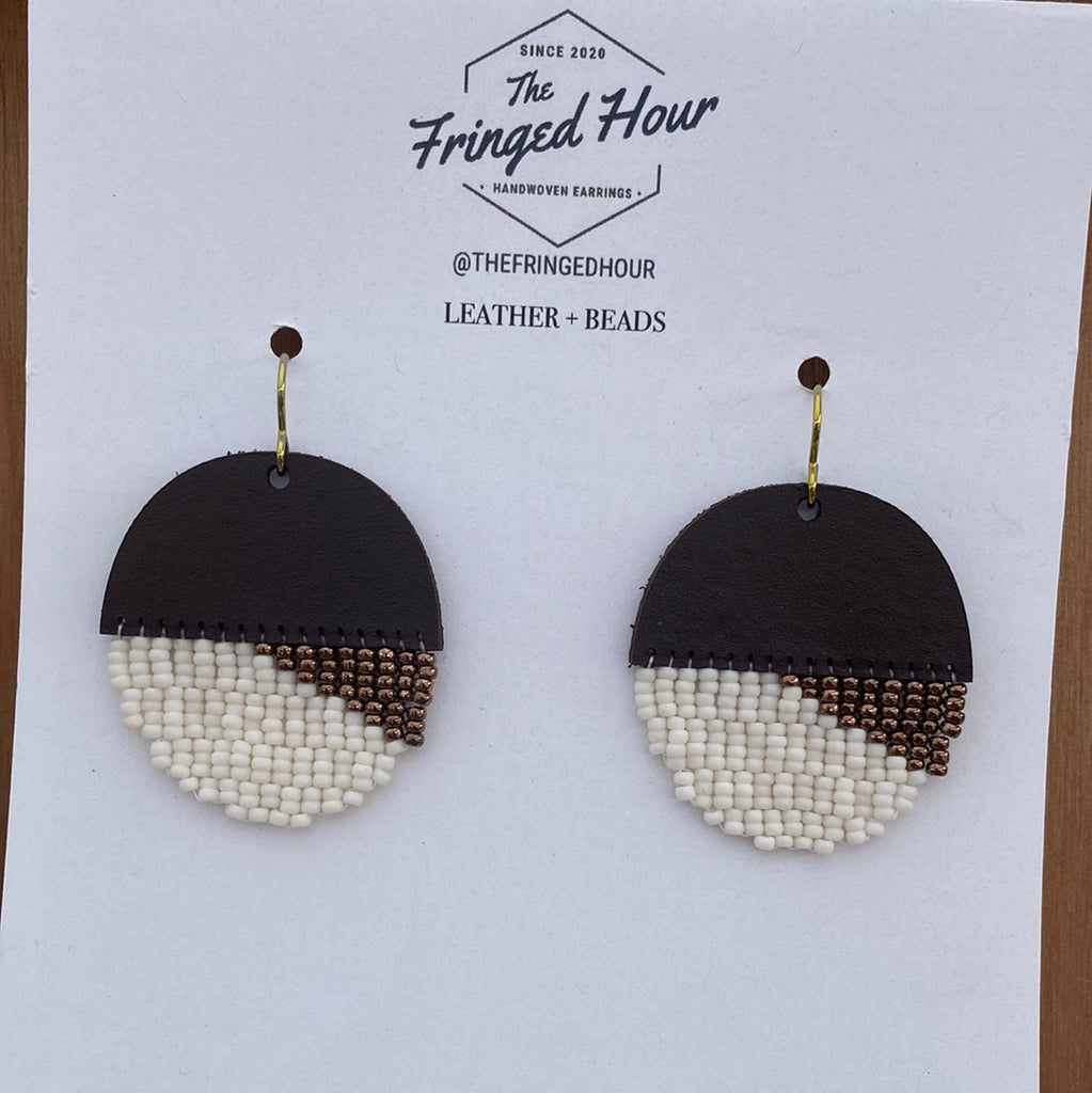 Leather+Beads Sand Dollars Diffuser Earrings